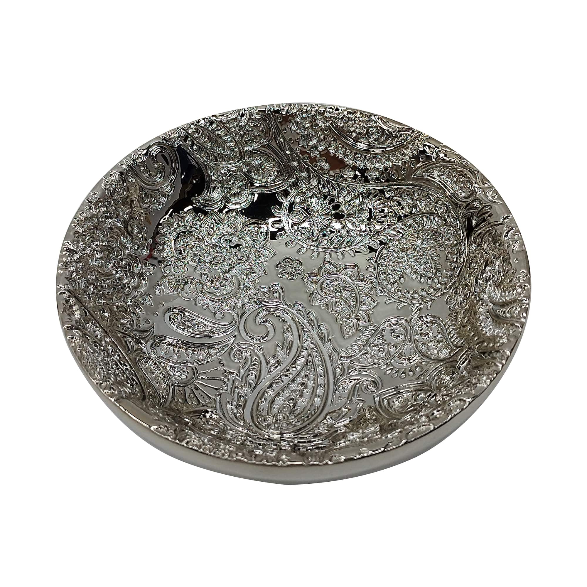 6.5" Silver Paisley Engraved Trinket Tray by Ashland®